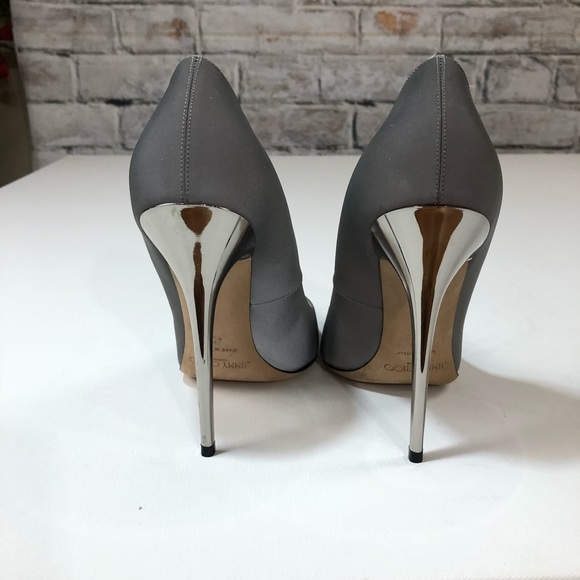Jimmy Choo Shoes - Jimmy Choo Abel Metallic Glittered Satin Pumps